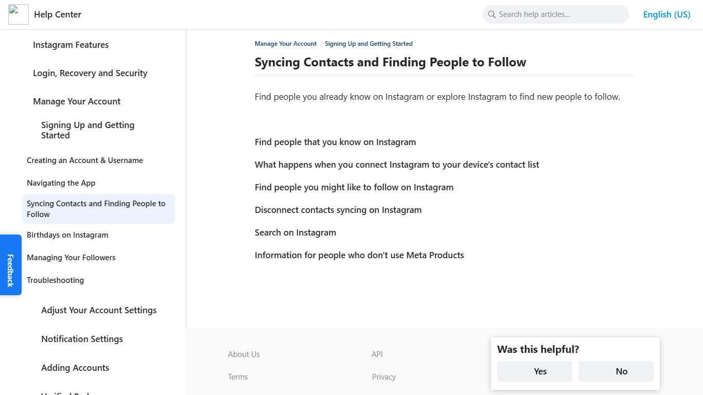 Syncing Contacts and Finding People to Follow Instagram Help Center